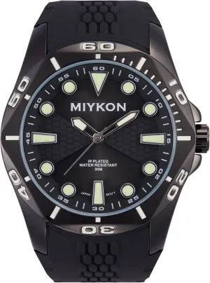 Luminous Hands, Scratch Resistant Glass, Japanese Quartz, 100ft Water Resistant Miykon Dive Watches for Men | Casual Sports Analog Watch Men with Genuine Comfortable Silicone Band setup hydrosphere predict fullness | Ion Polished, 