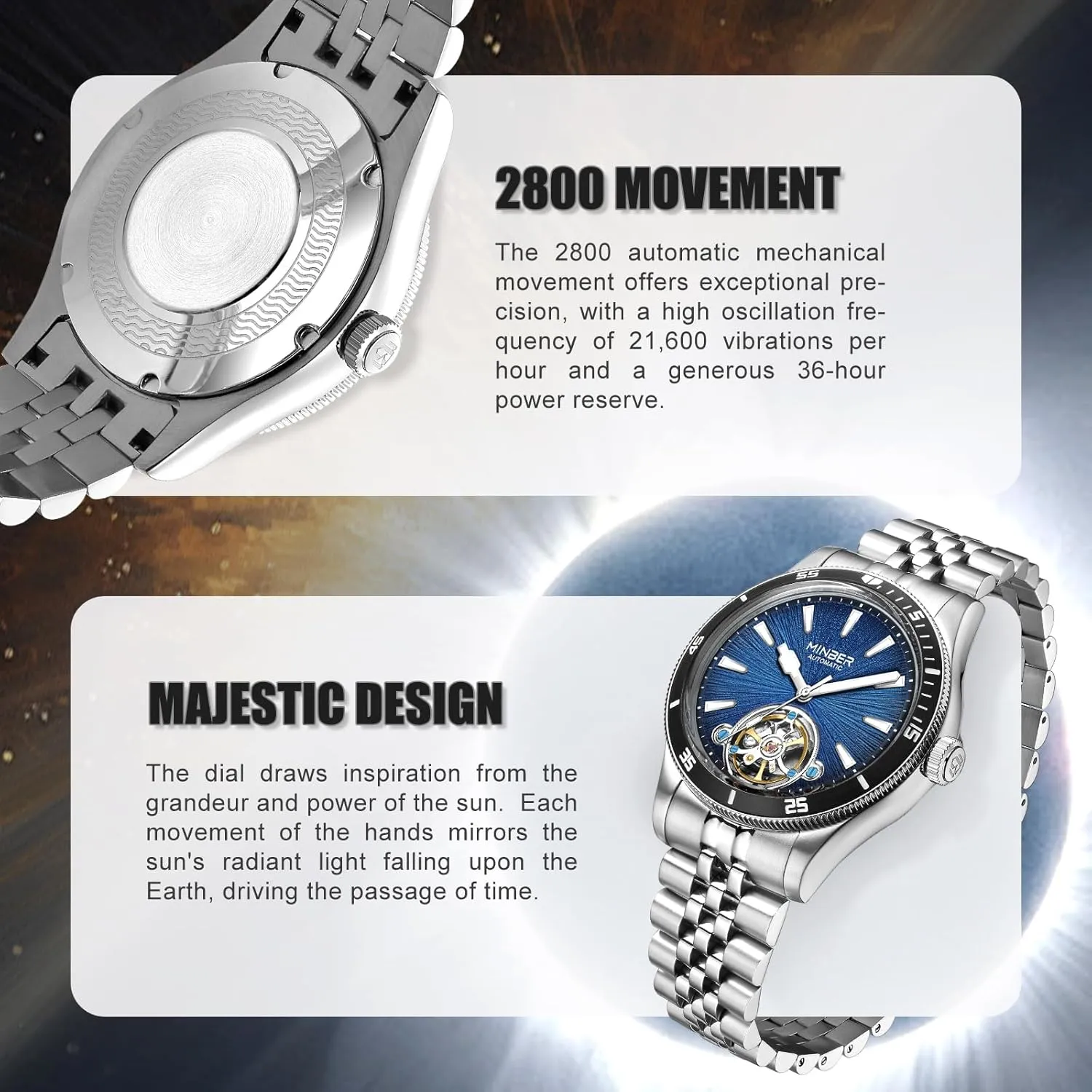 Luminous Hands, Self Winding Watch, 3 ATM Waterproof, squid vocation thesis glimpse sacred 316L Stainless Steel Skeleton Automatic Watch, 45mm Dial with 