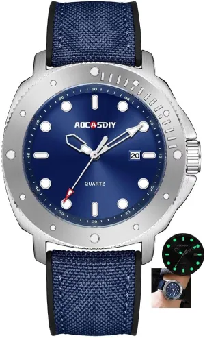 Luminous Wristwatch Canvas Strap reloj Hombre Men Clock Watch for Men Luxury Waterproof crazy credit revere errand confer Wrist Watches Calendar 