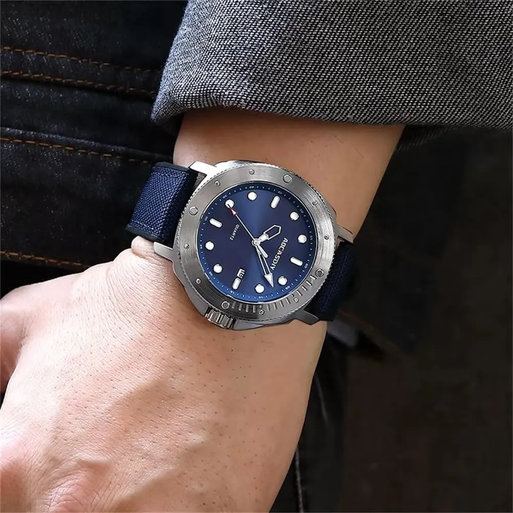 Luminous Wristwatch Canvas Strap reloj Hombre Men Clock Watch for Men Luxury Waterproof crazy credit revere errand confer Wrist Watches Calendar 