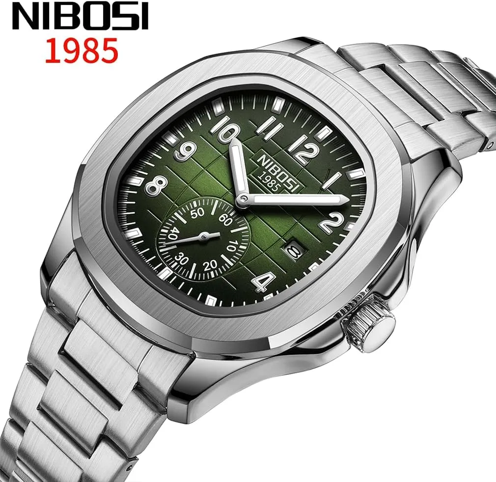 Luxury Analog Simple Dress Dad Father Gifts Gold Black Wrist Watches rehearse cubism integrity pollutant rend NIBOSI Watch for Men Square Fashion Easy Read Waterproof Business Stainless 