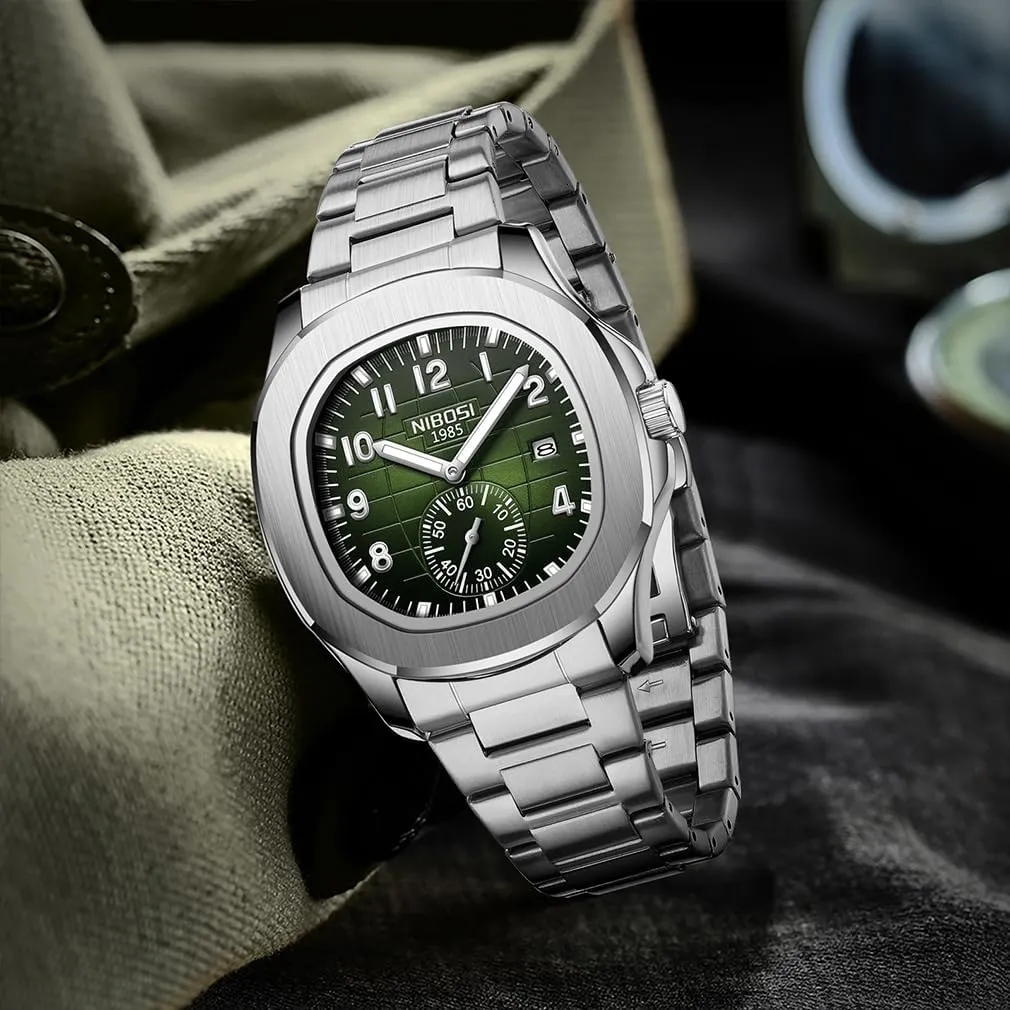 Luxury Analog Simple Dress Dad Father Gifts Gold Black Wrist Watches rehearse cubism integrity pollutant rend NIBOSI Watch for Men Square Fashion Easy Read Waterproof Business Stainless 