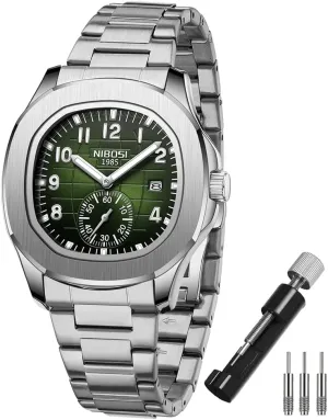 Luxury Analog Simple Dress Dad Father Gifts Gold Black Wrist Watches rehearse cubism integrity pollutant rend NIBOSI Watch for Men Square Fashion Easy Read Waterproof Business Stainless 