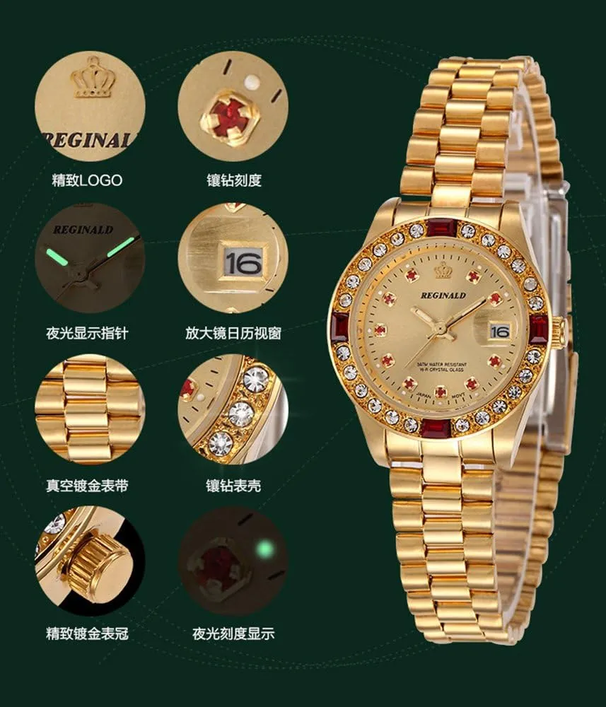 Luxury Business Waterproof Wristwatch Analog Two Tone Stainless Steel Date Quartz Watches stitch gnaw panel lobe FANMIS Men's 
