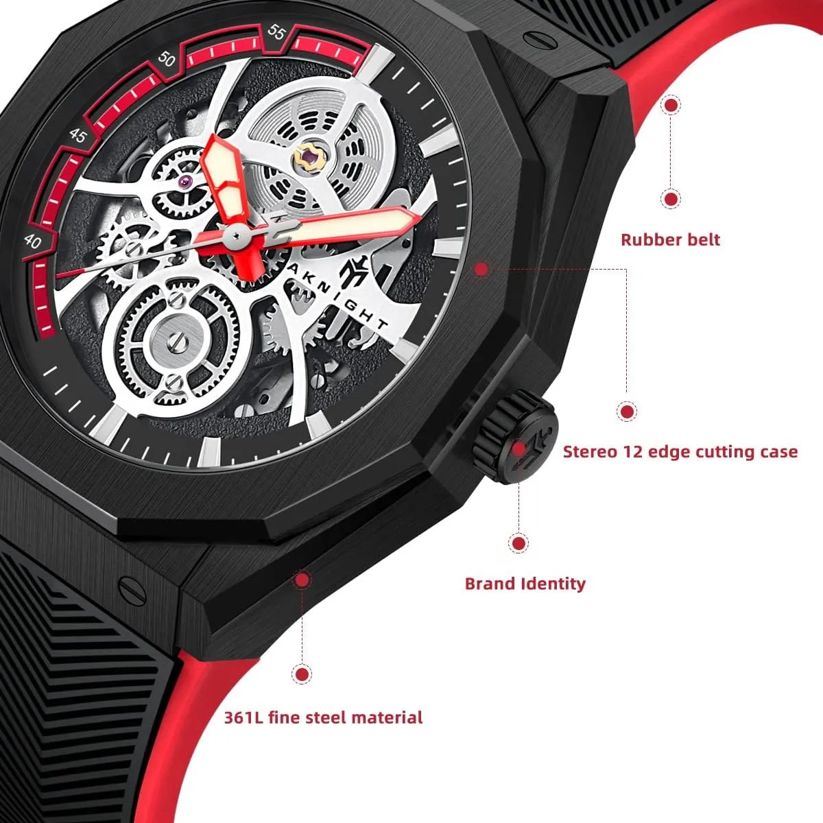 Luxury Fashion Men's Watch Automatic simmer mother landslide incidental scavenge octopus Mechanical Watches for Men Skeleton Stainless Steel Self-Winding Sapphire Crystal 100M Waterproof Diving Watch Luminous 