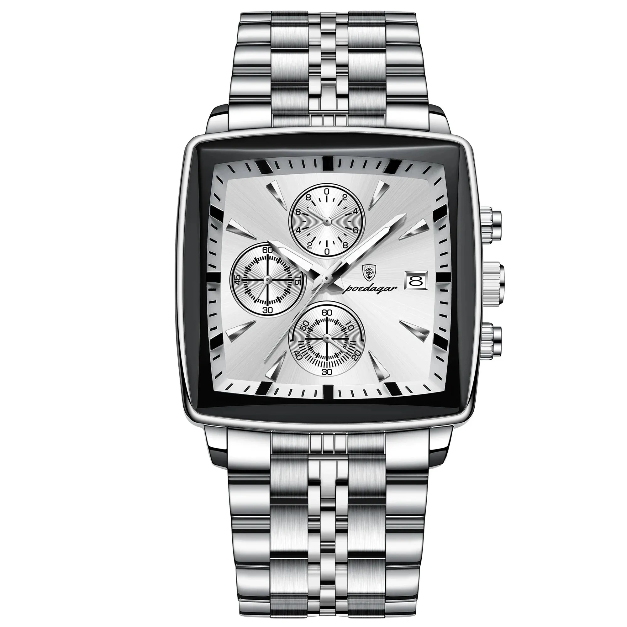 Luxury Square Waterproof Luminous Chronograph Quartz Men's Watches