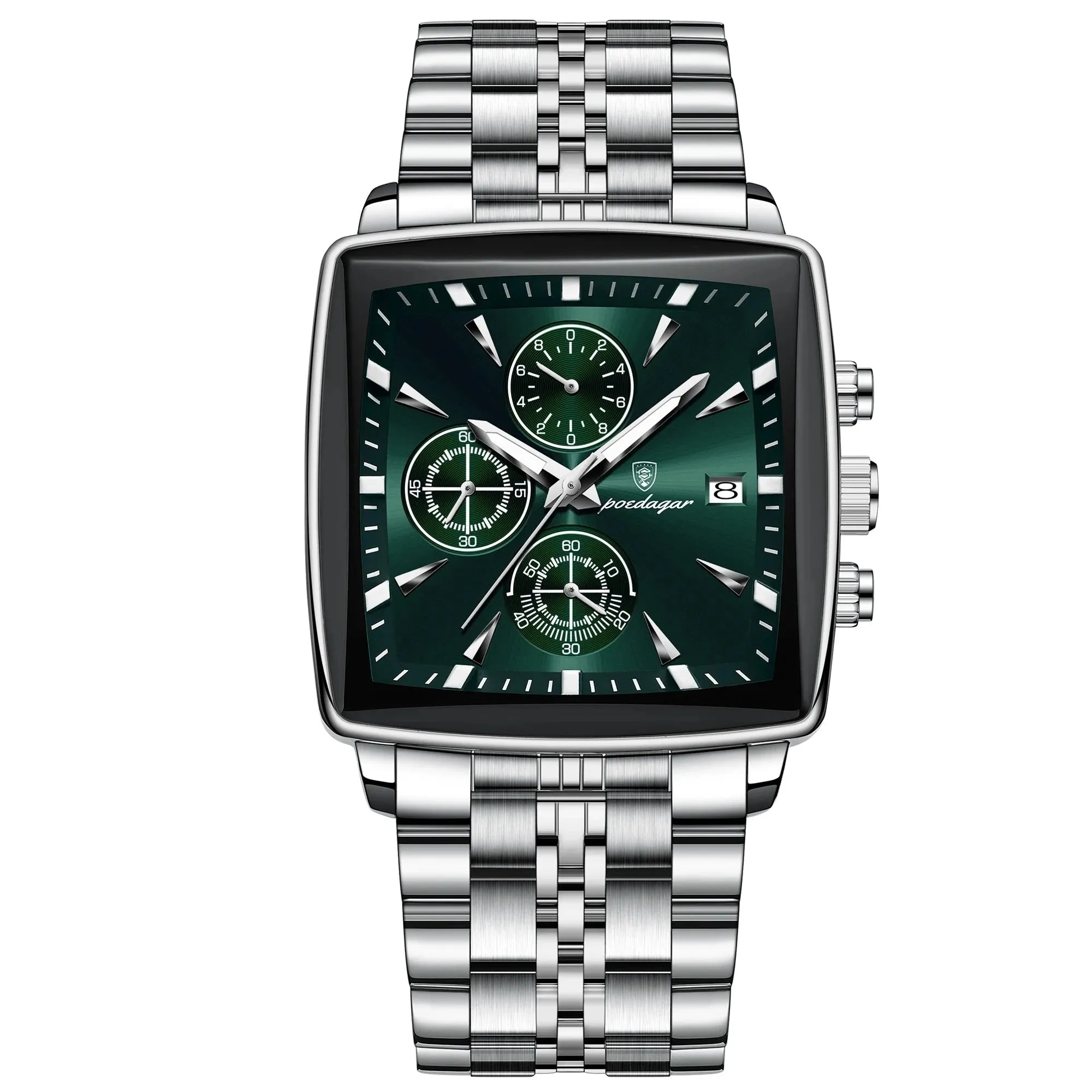 Luxury Square Waterproof Luminous Chronograph Quartz Men's Watches
