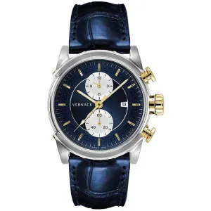 Luxury Stainless Steel and Yellow Gold Chronograph Watch with Day Functionality, 44mm