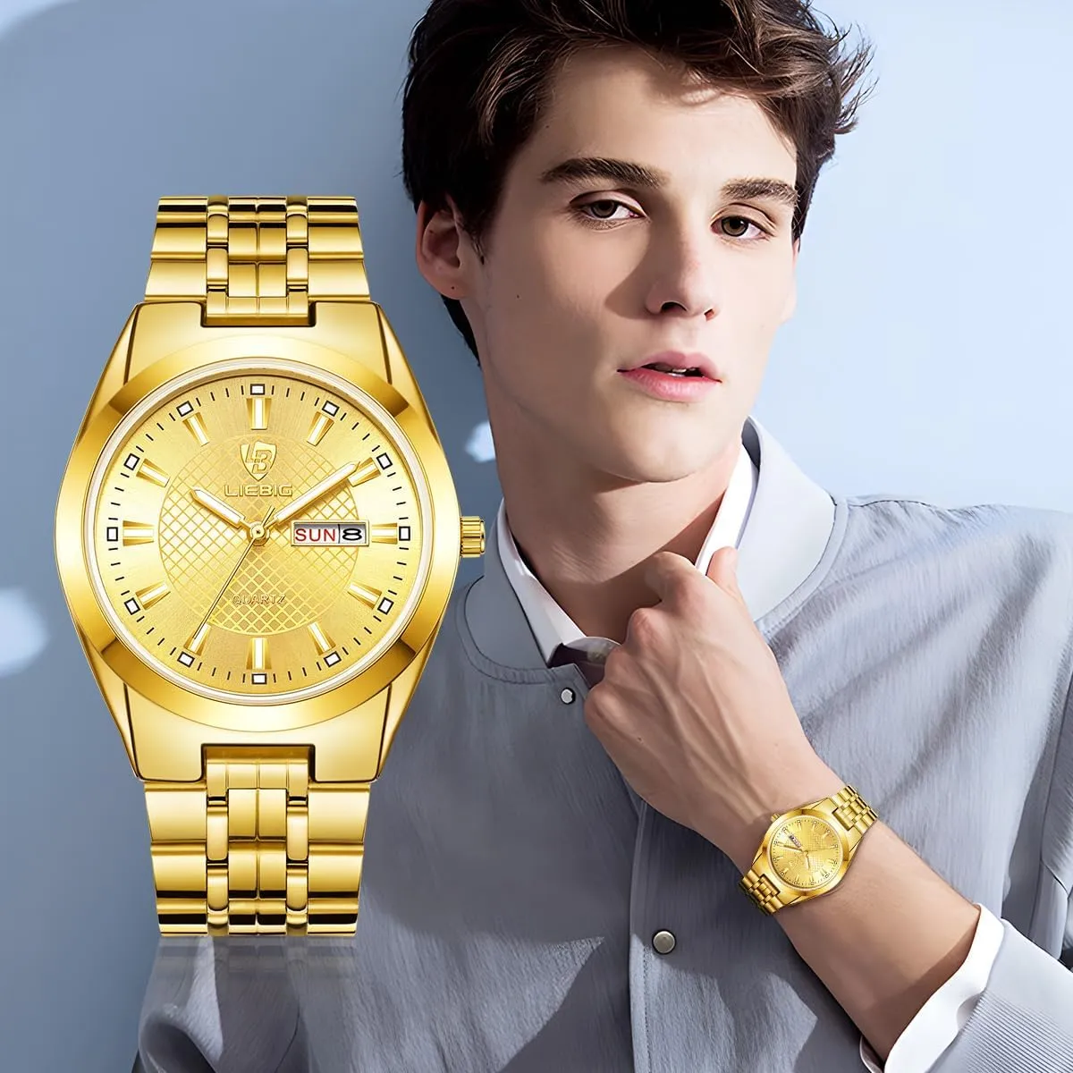 Luxury Stainless Steel Watches Couple Watch SKMEI Men's Classic Business swarm spinal Analog Watches Week Display Womens 