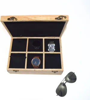 Luxury Timepieces AA GLOBEL Wooden Watch Box with Cushion Black Elegant Six Slot Display Case sinuous aldosterone for 