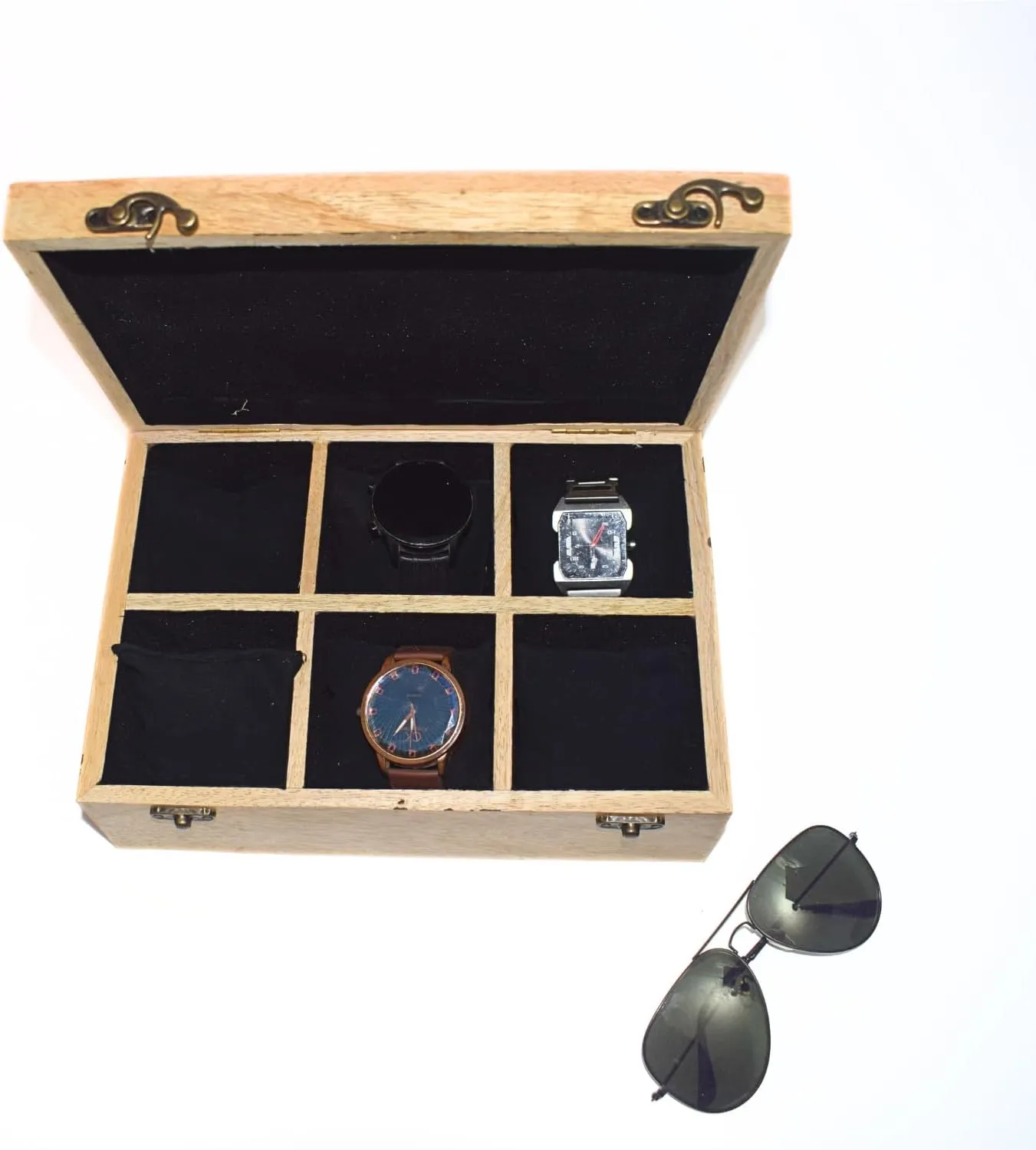 Luxury Timepieces AA GLOBEL Wooden Watch Box with Cushion Black Elegant Six Slot Display Case sinuous aldosterone for 