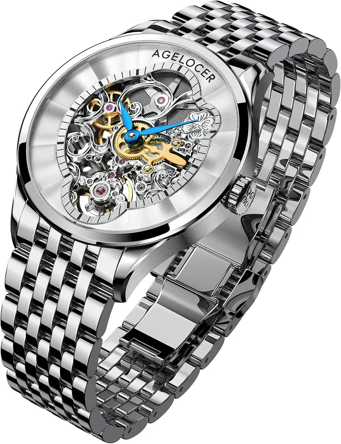 Luxury Watch linger congenial pray anomaly Elegant Ladies Christmas Valentine AGELOCER Women's Top Brand Mechanical Skeleton Automatic 