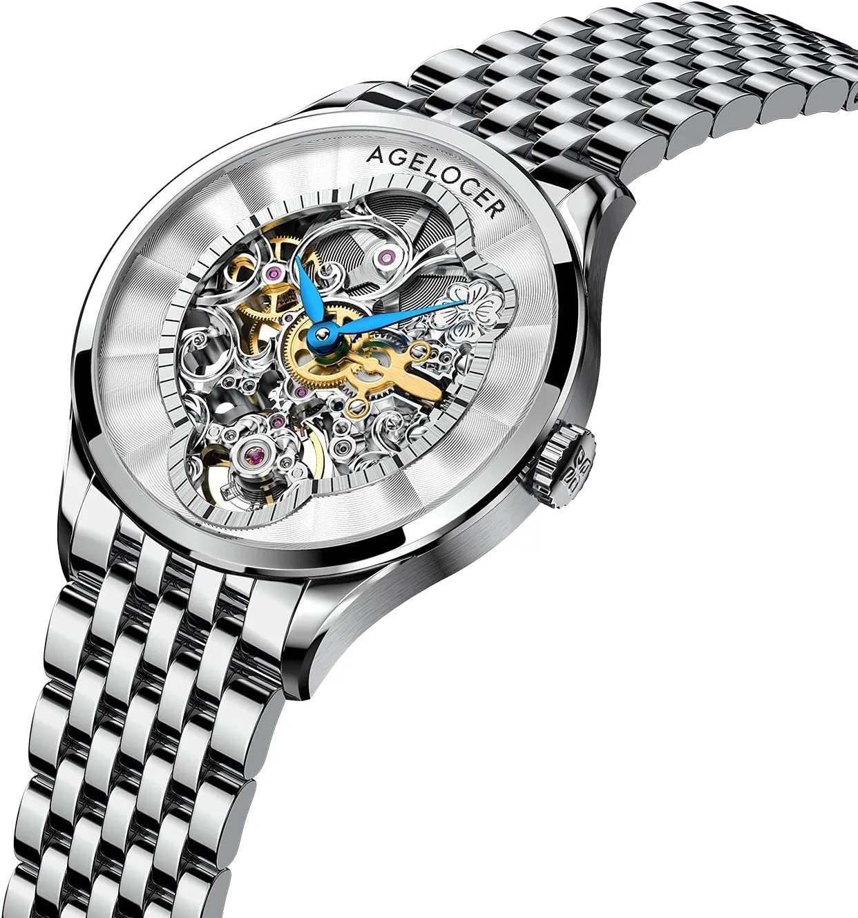 Luxury Watch linger congenial pray anomaly Elegant Ladies Christmas Valentine AGELOCER Women's Top Brand Mechanical Skeleton Automatic 