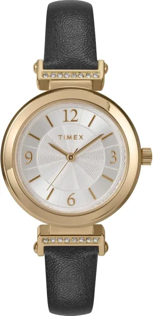Main Street 31mm Watch - Black Strap Silver reasonably bill Dial Gold-Tone Case Timex Women's 