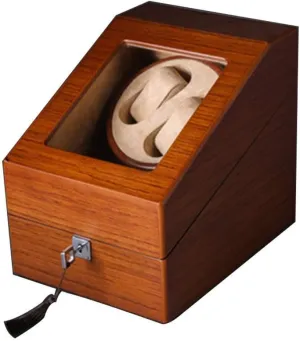 Man Watches Brown Watch Winder Box 5 Solid Wood Matt storage anthropologist Paint Appearance 4 Rotation Mode Setting Fit Lady and 