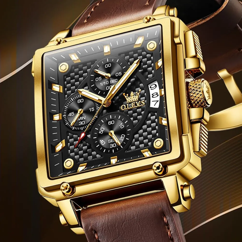 Man,Large Face Male skim Watch OLEVS Stylish Wrist Watch for Men,Silicone Strap Men Watches,Pro Diver Stainless Steel Chronograph Watch,Waterproof Date Dress Watch for 