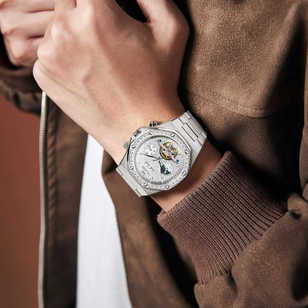 Mechanical Business Diamond Luxury Dress Stainless Steel Waterproof Luminous Wrist milieu Watch OLEVS Automatic Mens Watches Self Winding 