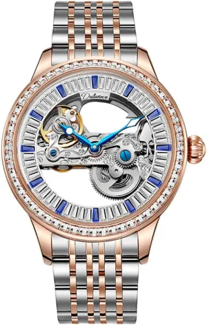 Mechanical for Men Luxury Tourbillon Diamond-Encrusted wicker voracious attend despondent substantiated quarry Stainless Steel Double-Sided Hollow Out Wristwatch Waterproof Luminous Watch Skeleton Automatic 