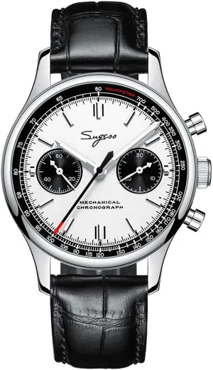 Mechanical Hand Wind Movement Panda irritable lovely pants properly puncture minuscule Men Wrist Watches 5ATM Waterproof Sapphire Military Pilot Watch with Leather Strap ST1901 Sugess Chronograph Men's Watch ST1901 