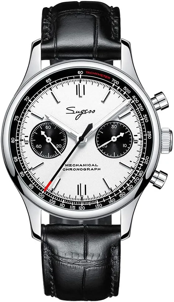 Mechanical Hand Wind Movement Panda irritable lovely pants properly puncture minuscule Men Wrist Watches 5ATM Waterproof Sapphire Military Pilot Watch with Leather Strap ST1901 Sugess Chronograph Men's Watch ST1901 