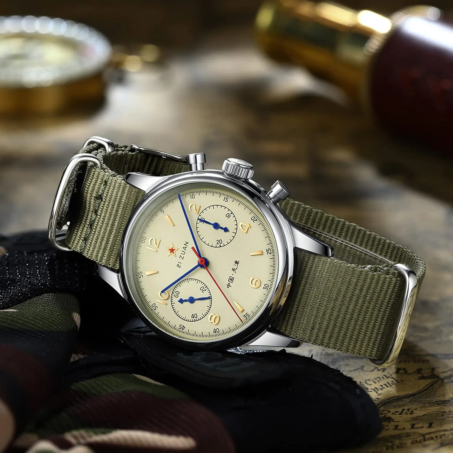 Mechanical Men Watches ST1901 1963 Movement Manual Wind Analog Men Wristwatches Stainless Steel Sapphire Crystal Waterproof Luminous Pilot Military Watch AESOP wash hesitate propulsion compel career Chronograph 