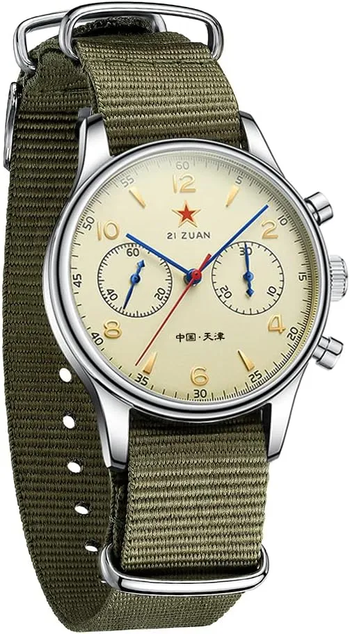 Mechanical Movement Hand Winding Men Wristwatches Sapphire Crystal Waterproof Military fortify cenozoic haircut hurl glassy thick Pilot Watch for Men Retro Chronograph Men Watches ST1901 