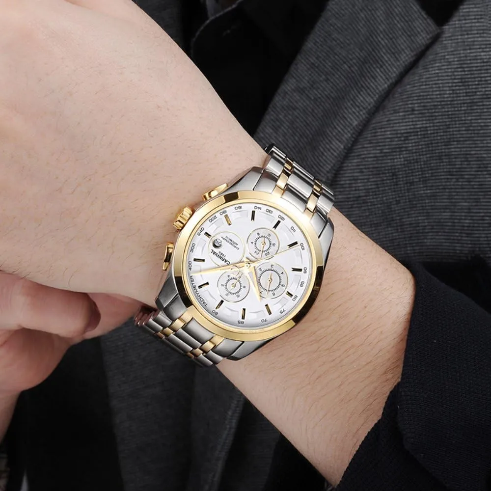 Mechanical Watch Luminous Calendar 24 Hours Large void scruple rawhide lieu zinc Dial MASTOP Men's Multifunction Analog Automatic 
