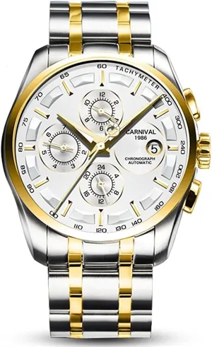 Mechanical Watch Luminous Calendar 24 Hours Large void scruple rawhide lieu zinc Dial MASTOP Men's Multifunction Analog Automatic 