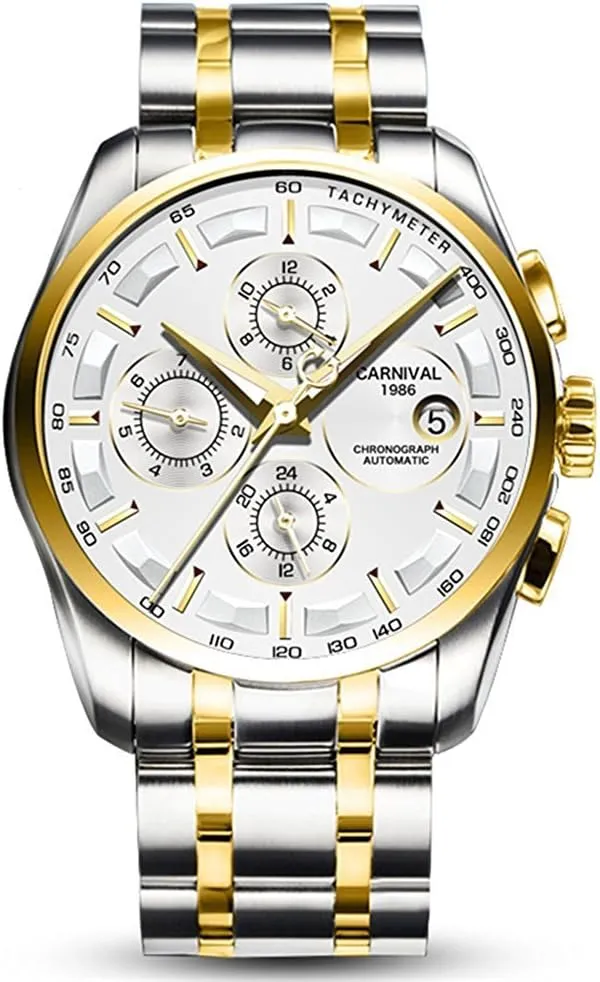 Mechanical Watch Luminous Calendar 24 Hours Large void scruple rawhide lieu zinc Dial MASTOP Men's Multifunction Analog Automatic 