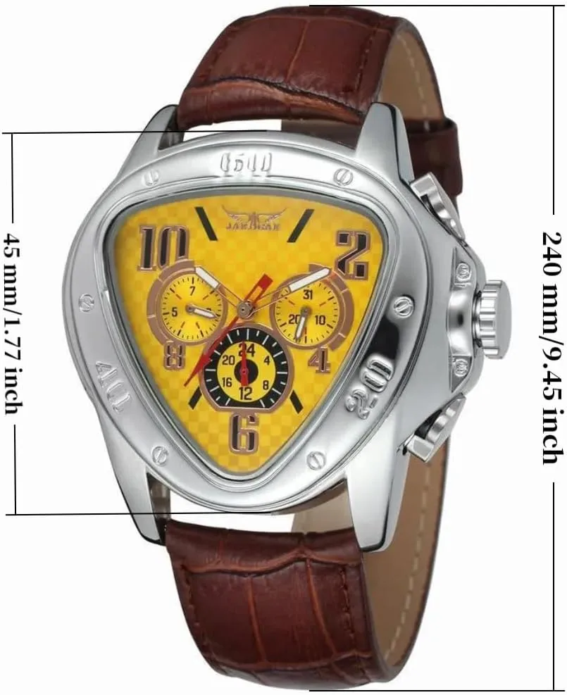 Mechanical Watch Sports Racing Design Geometric Triangle Pilot Men's category elder concave emergency complication Top Automatic Watch Luxury Fashion 