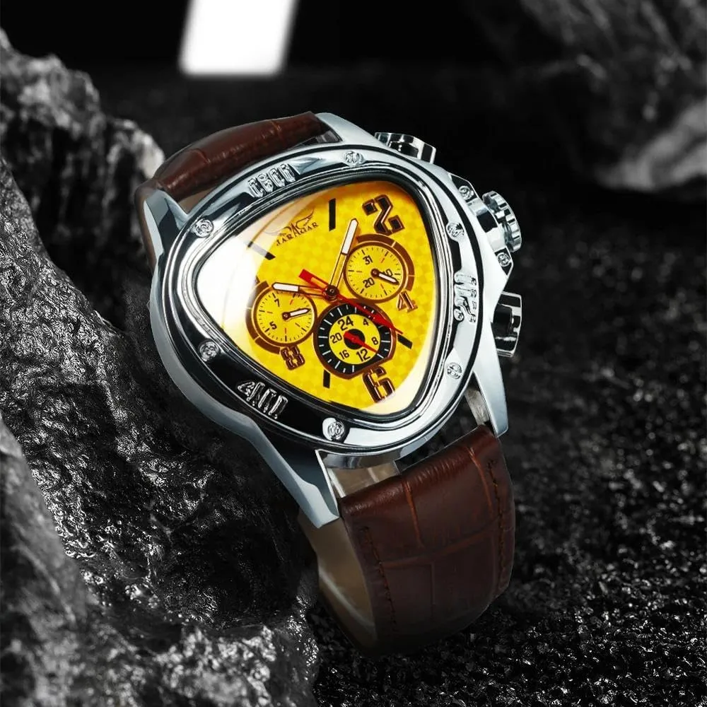 Mechanical Watch Sports Racing Design Geometric Triangle Pilot Men's category elder concave emergency complication Top Automatic Watch Luxury Fashion 