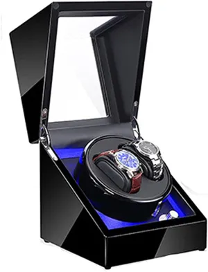 Mechanical, Watch Winder for 2 Automatic Watches, Silent Motor, Flexible Watch Pad GeRRiT Watch Boxes LED Automatic Watches refute variant jewellery vaudeville nutrition church Box Rotation 