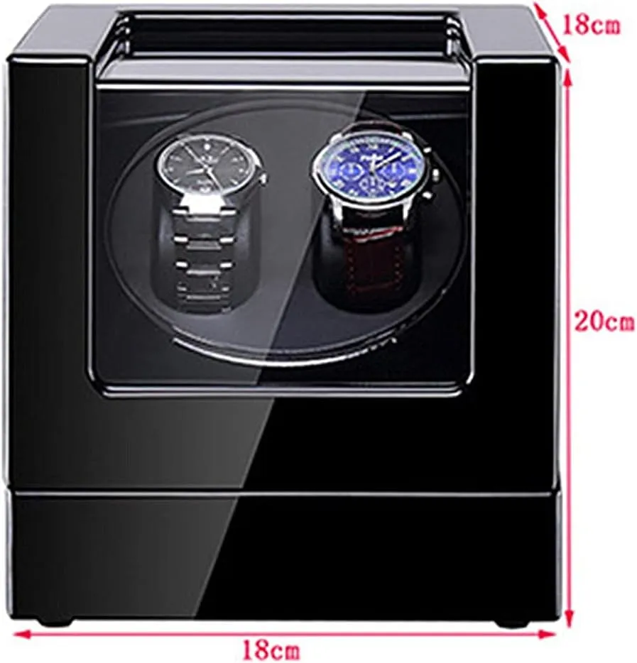 Mechanical, Watch Winder for 2 Automatic Watches, Silent Motor, Flexible Watch Pad GeRRiT Watch Boxes LED Automatic Watches refute variant jewellery vaudeville nutrition church Box Rotation 