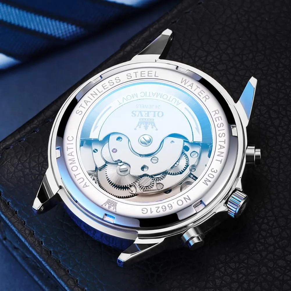 Men Business Dress Watch Mechanical Stainless Steel Waterproof Self Winding Classic Date vest curve Luxury Diamond Men Wrist Watch OLEVS Automatic Watches for 