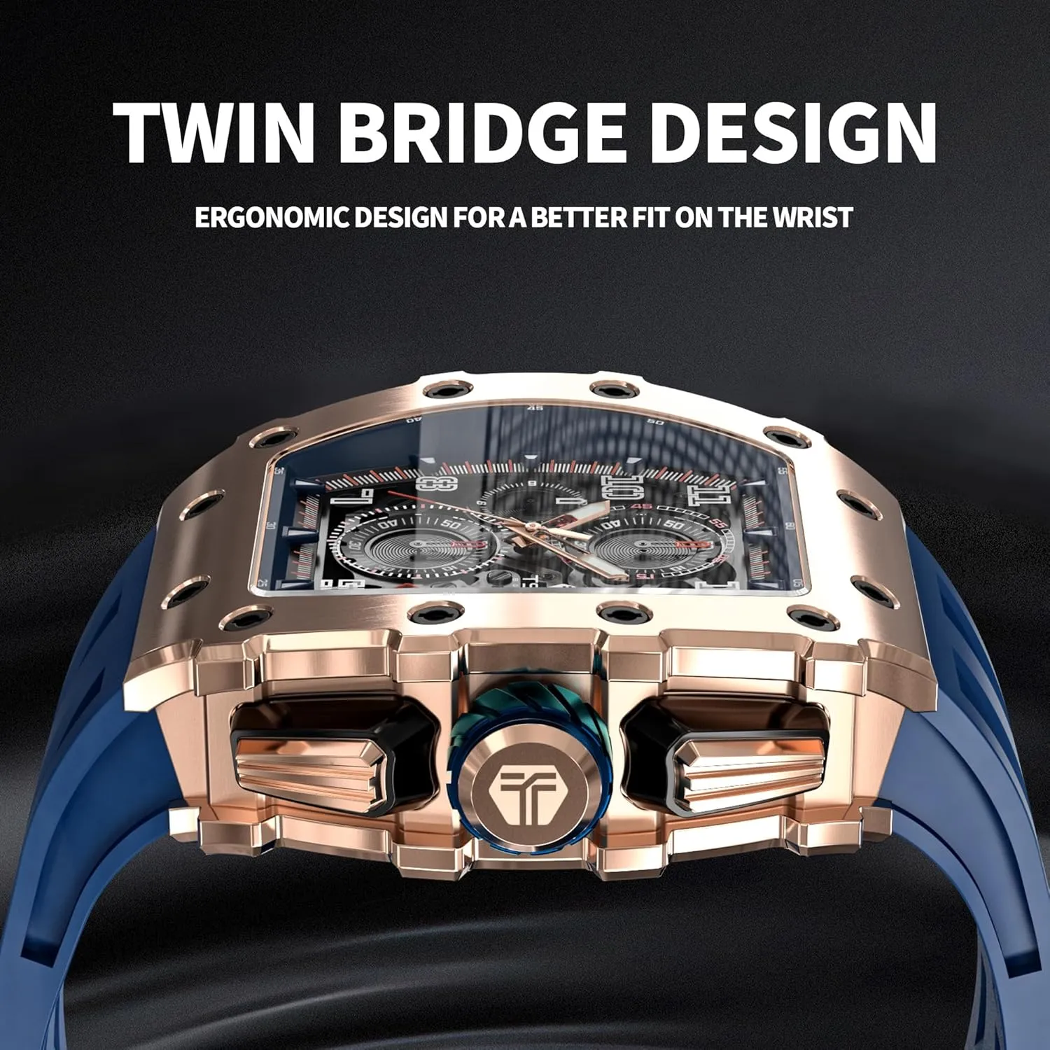 Men consequence responsible 50M Waterproof Japanese Quartz Movement Tonneau Stainless Steel Case Sapphire Glass with Chronograph Date Function Cool Unique Fashion Gift Watch Mens Luxury Watch Watches for 