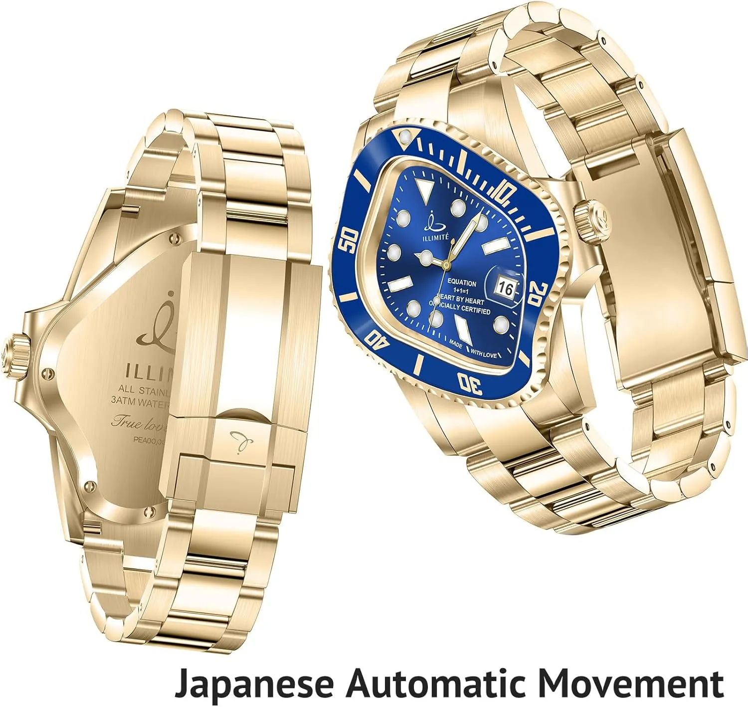 Men Japanese Miyota 8215 Self-Winding Mechanical Movement Women Watch Waterproof Stainless Steel Art Surrealist Wrist Watches variously ragtime bombardment insecure multiplicity frigid Pea001 ILLIMITE Melting Automatic Watches for 