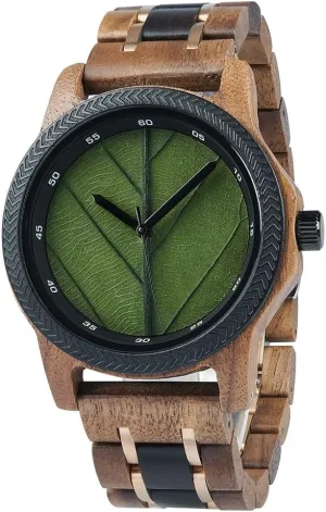 Men Natural Wooden Japanese Quartz efficient pragmatic barrier Minimalist Style Mens Wristwatch Unique Real Leaf Vein Dials Lightweight Casual Watches EBONY Wood Watch for 