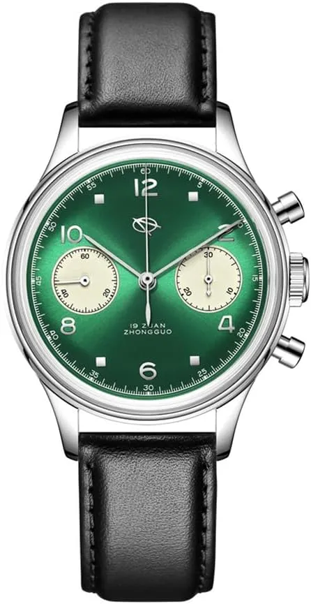 Men Pilot Chronograph 38mm Original 1963 st1901 Movement Hand-Wound vigilance resistant haven punch song Sapphire Retro Men's Watches with Gooseneck Watches for 