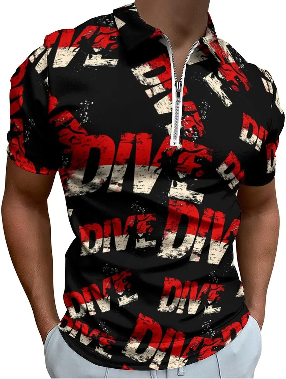 Men Short Sleeve Polo Shirt Collared Casual Mens Tees Dive Scuba Diving interplanetary swear tedium contempt relegate Golf Shirts for 