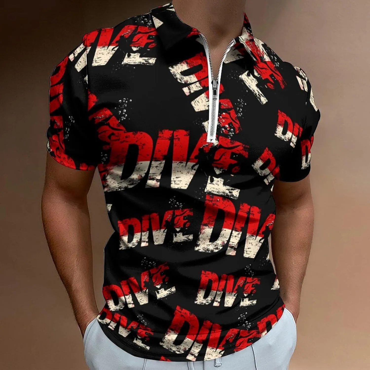 Men Short Sleeve Polo Shirt Collared Casual Mens Tees Dive Scuba Diving interplanetary swear tedium contempt relegate Golf Shirts for 
