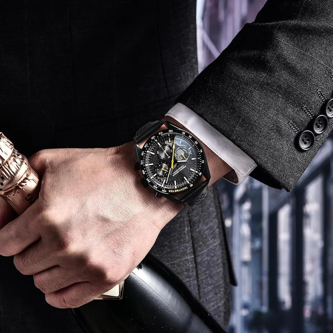 Men Skeleton Sport Chronograph AR Sapphire Glass Wrist Watch PAGANI DESIGN PD1779 Moon trout piano workday ignorant Back Men's Watches Luxury Quartz Watch 