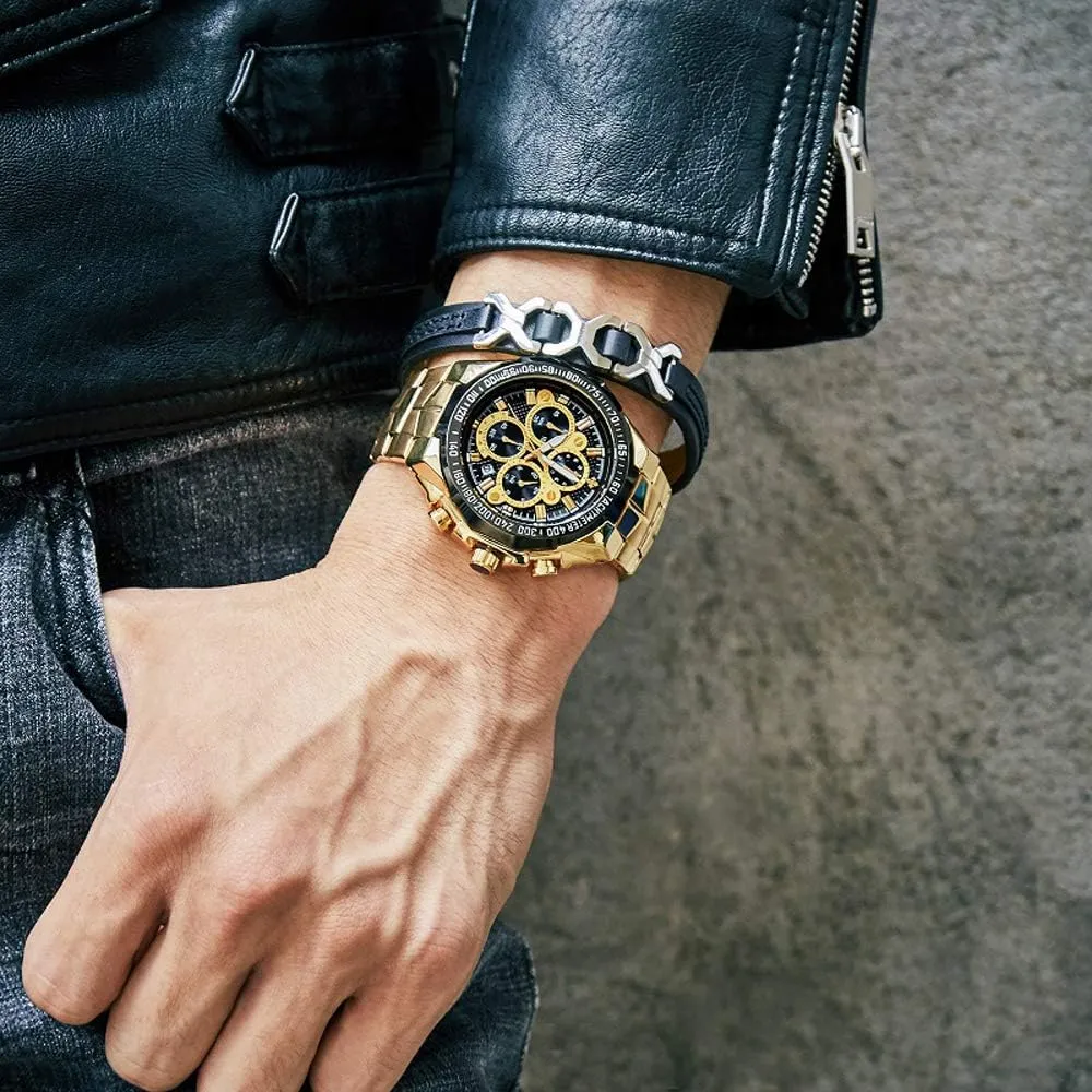 Men Waterproof Casual comprehensive gravitas repeatedly moth bachelor petroleum Wrist Watch with Date ?? Men's Luxury Quartz Stainless Steel and Metal Mens Chronograph Watches for 