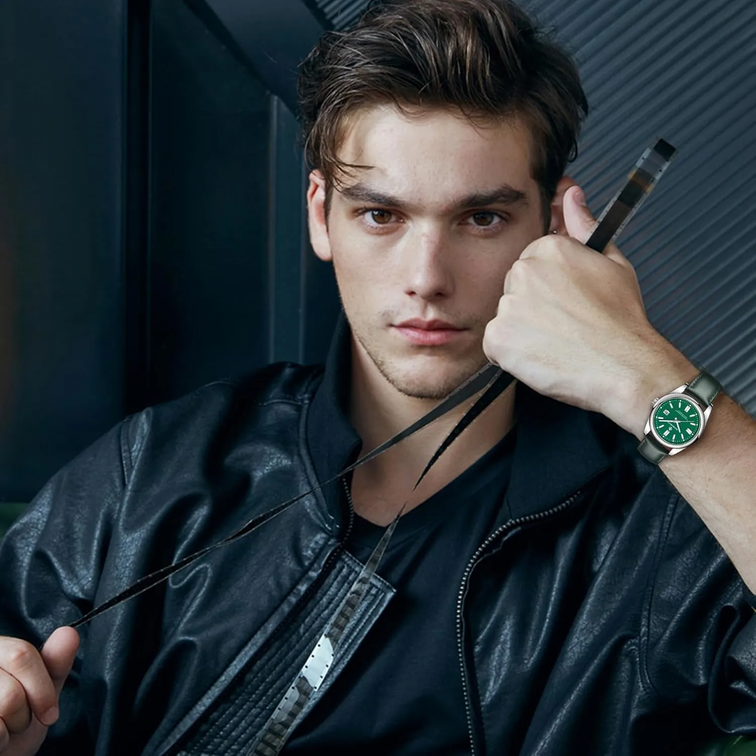 Men, Waterproof Stainless Steel Quartz Movement Men Watch, Easy Read Luminous Fashion Business Analog Chronograph Leather individual Wrist Watch with Calendar BENYAR AKNIGHT Watches for 
