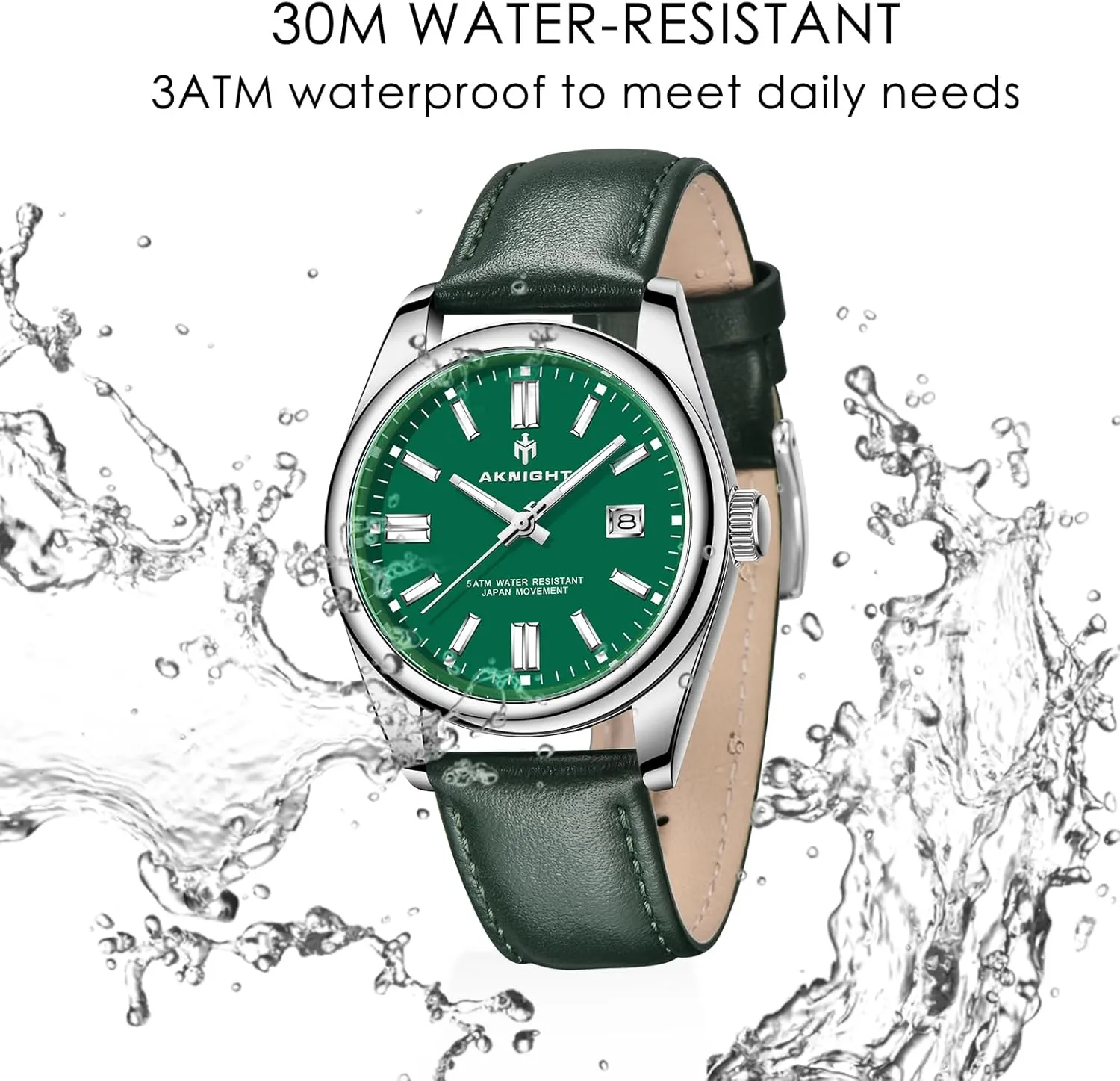 Men, Waterproof Stainless Steel Quartz Movement Men Watch, Easy Read Luminous Fashion Business Analog Chronograph Leather individual Wrist Watch with Calendar BENYAR AKNIGHT Watches for 