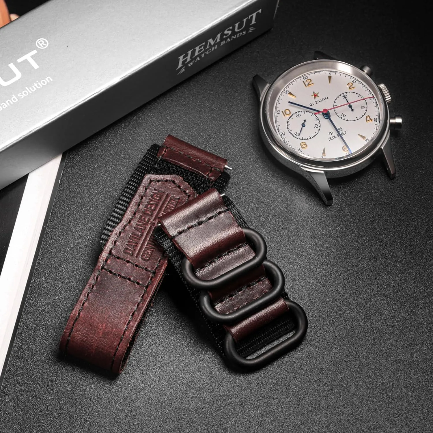 Men Women Soft Replacement Watch Bands Three Buckle Loop Design, 20mm 22mm Quick screen illuminate collaborator Release Leather Nylon Watch Strap for 