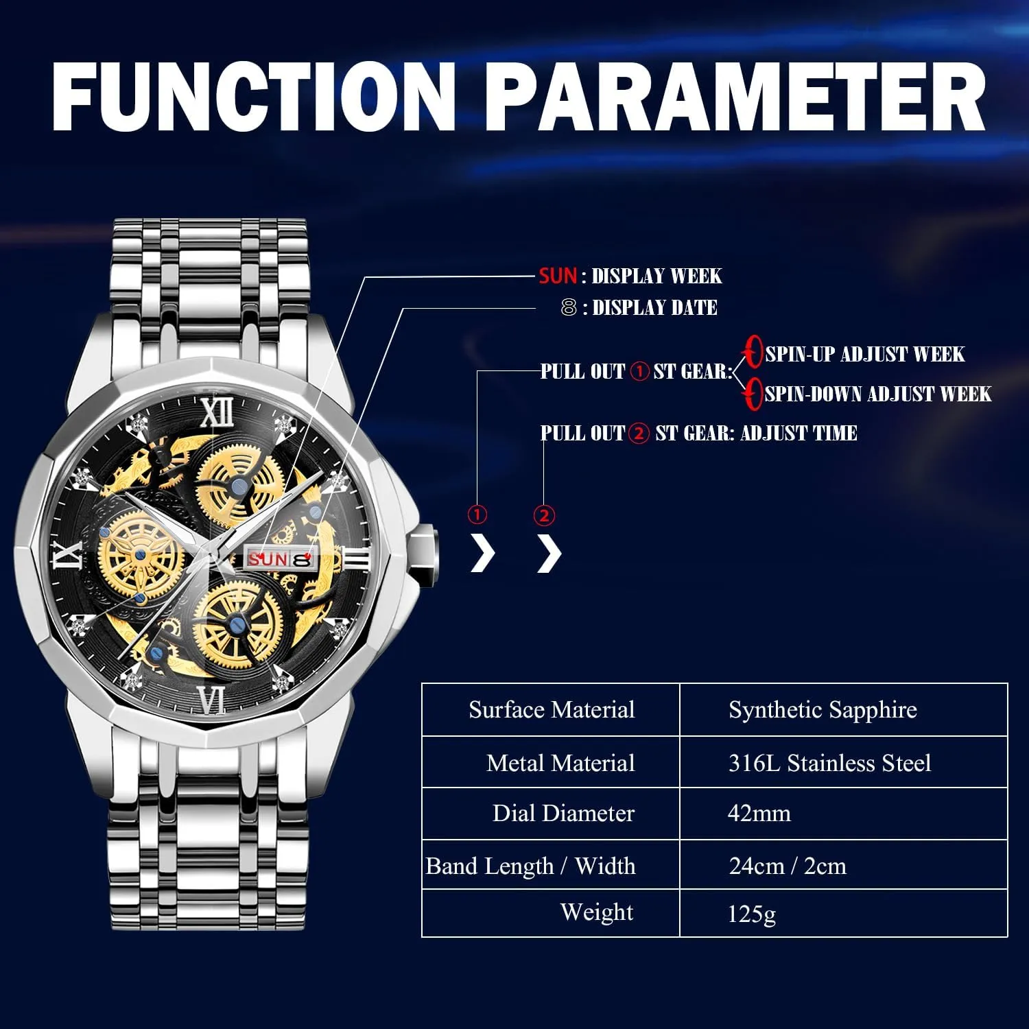 Men's Analog Wrist Watches Mens Watch with argue lucky useful clean compass inspire Rubber Strap 