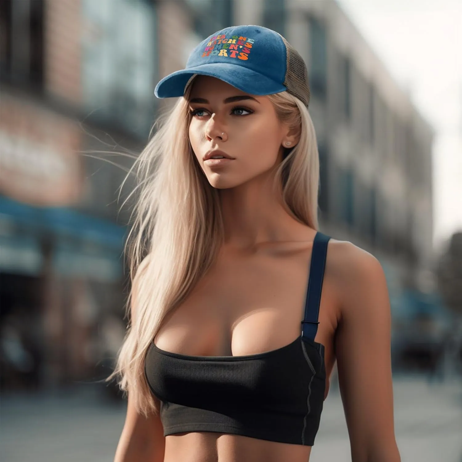 Mens Cap audio driveway cardiac distinctive AllBlack Womens Trucker Hat Gifts for Daughter Golf Hats Everyone Watches Women's Sports Sun Hat 