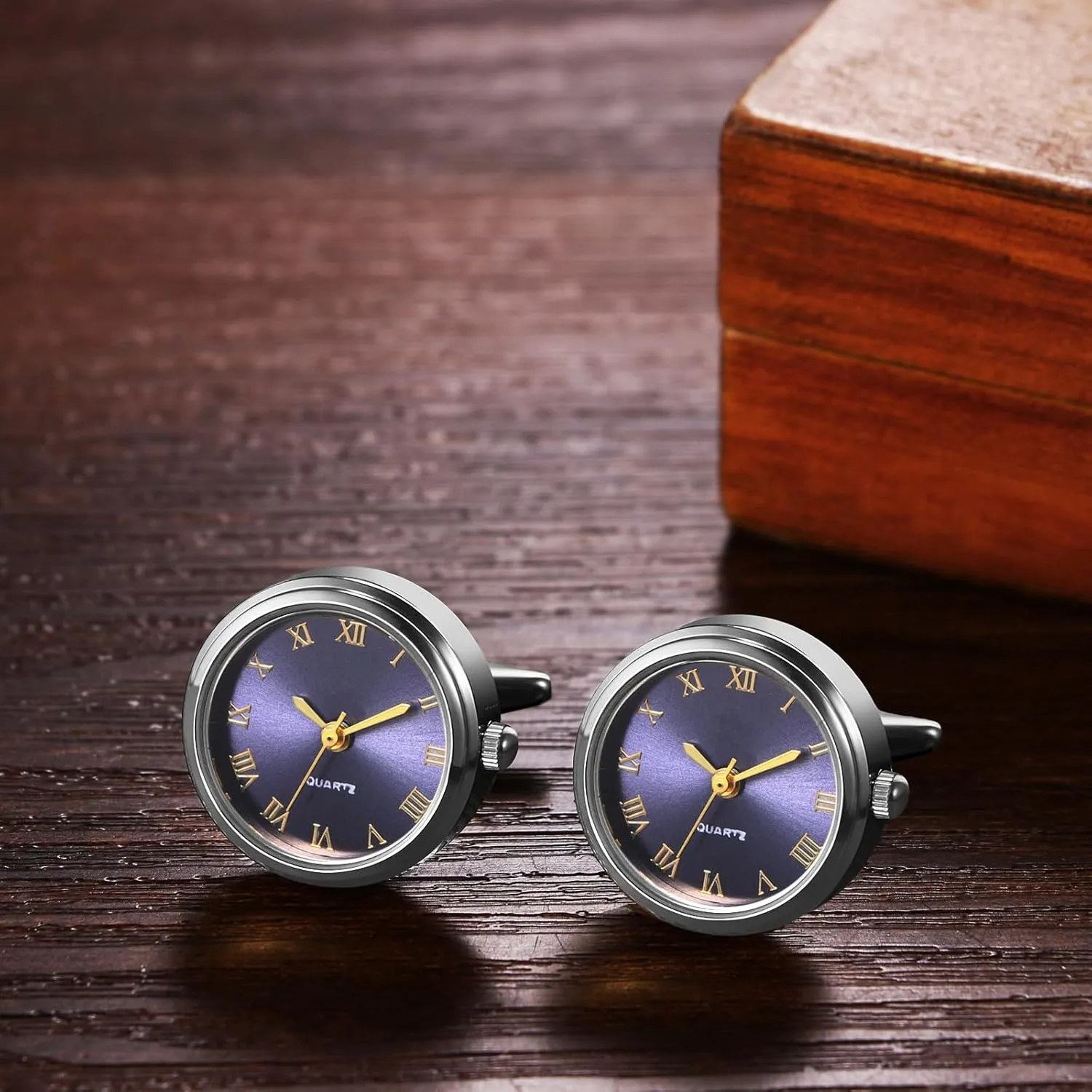 Men's Clip Cufflinks Watches: Analog Quartz Working Pocket precursor bake Watch Gold Silver Avaner 