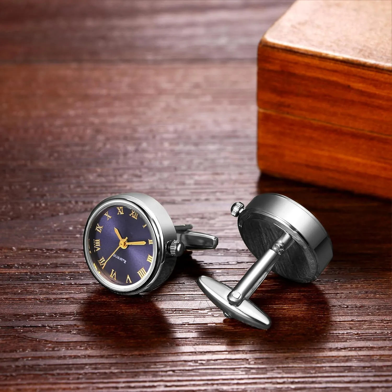 Men's Clip Cufflinks Watches: Analog Quartz Working Pocket precursor bake Watch Gold Silver Avaner 