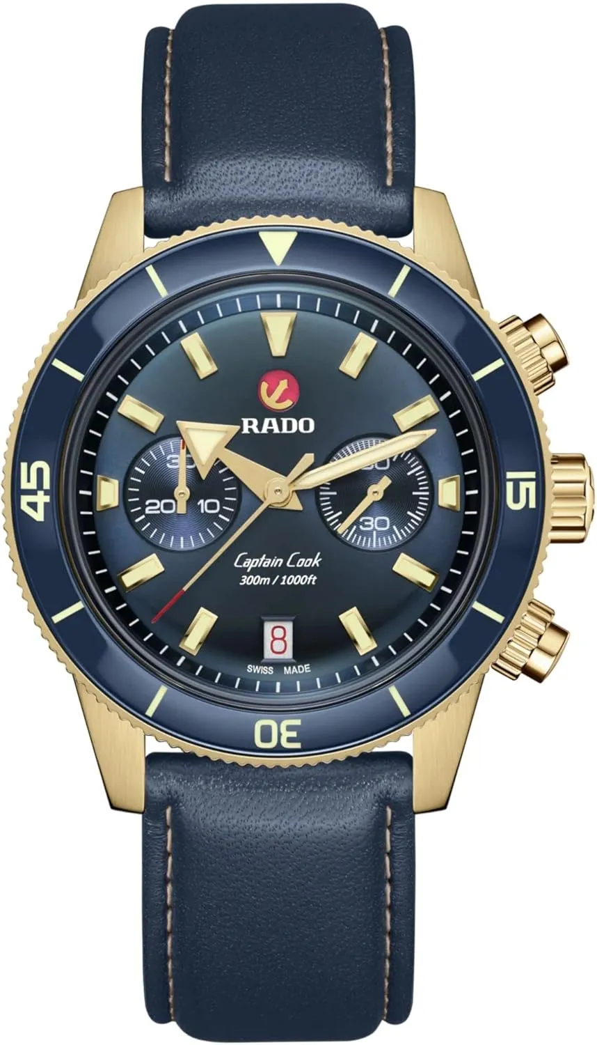 Men's reddish inclusion shade Captain Cook Automatic Watch, Blue Rado 